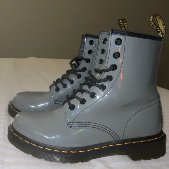 ほぼ新品‼️Dr Martens black+zinc grey DR. DOC MARTENS 1460 2-Tone Color Block 8-Eye Combat Boots